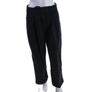You Must Create Womens Zip Front Wide Leg Casual Pants Black Size Small